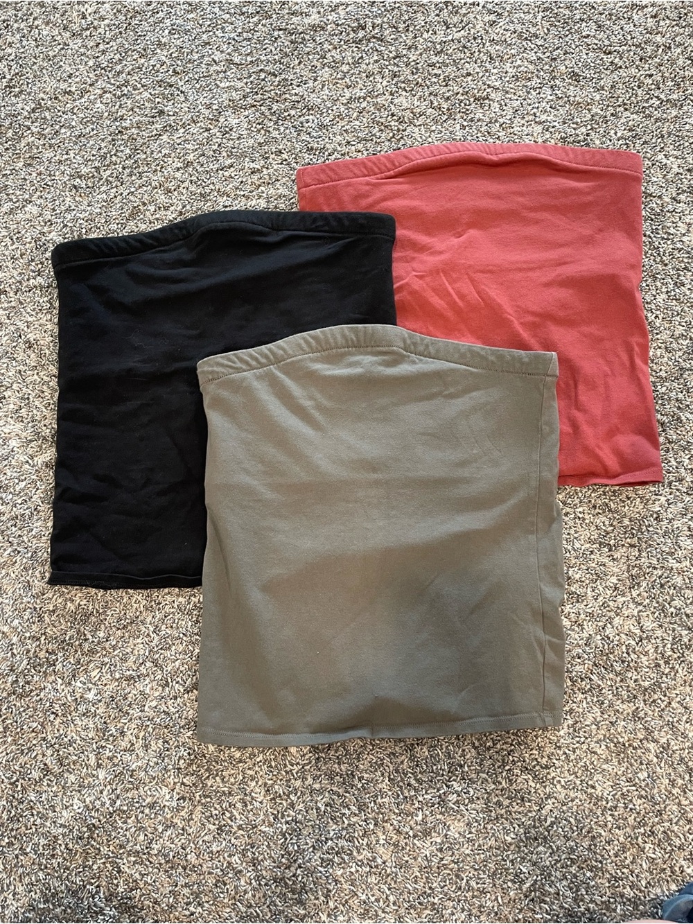 Maurices Three-Pack Stretch Tube Top - Black, Olive, Coral